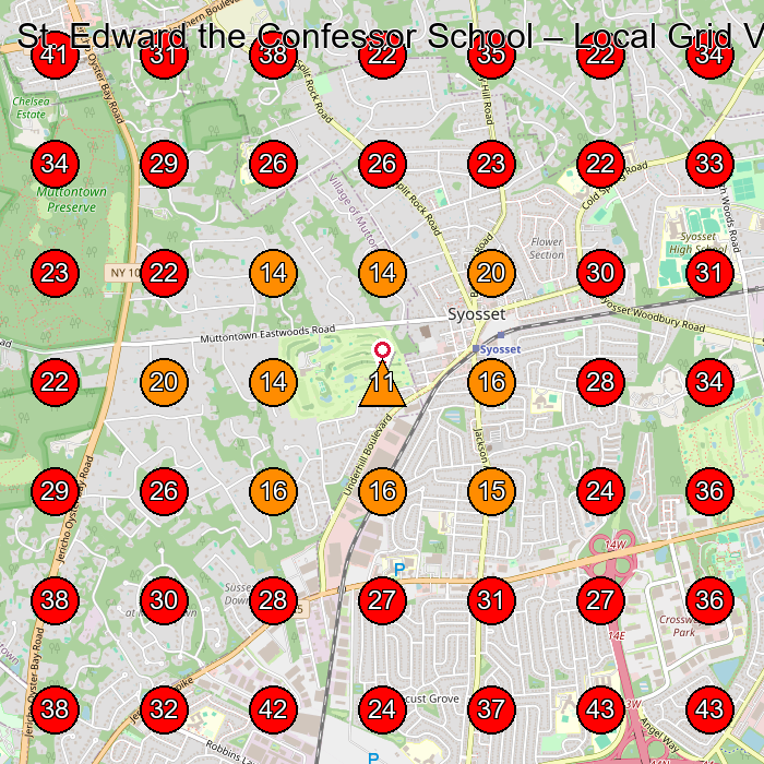 St. Edward the Confessor School GeoGrid visibility map for Preschool in Syosset